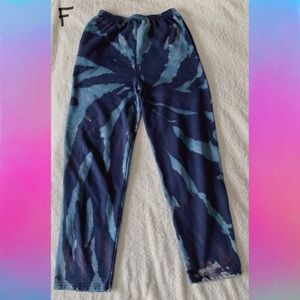 Reverse tie dye sweatpants with adjustable waist